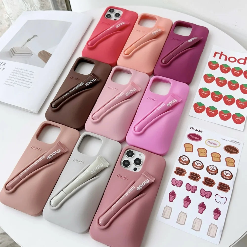 Coque Rhode lip iPhone avec autocollants