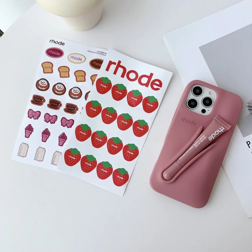 Coque Rhode lip iPhone avec autocollants