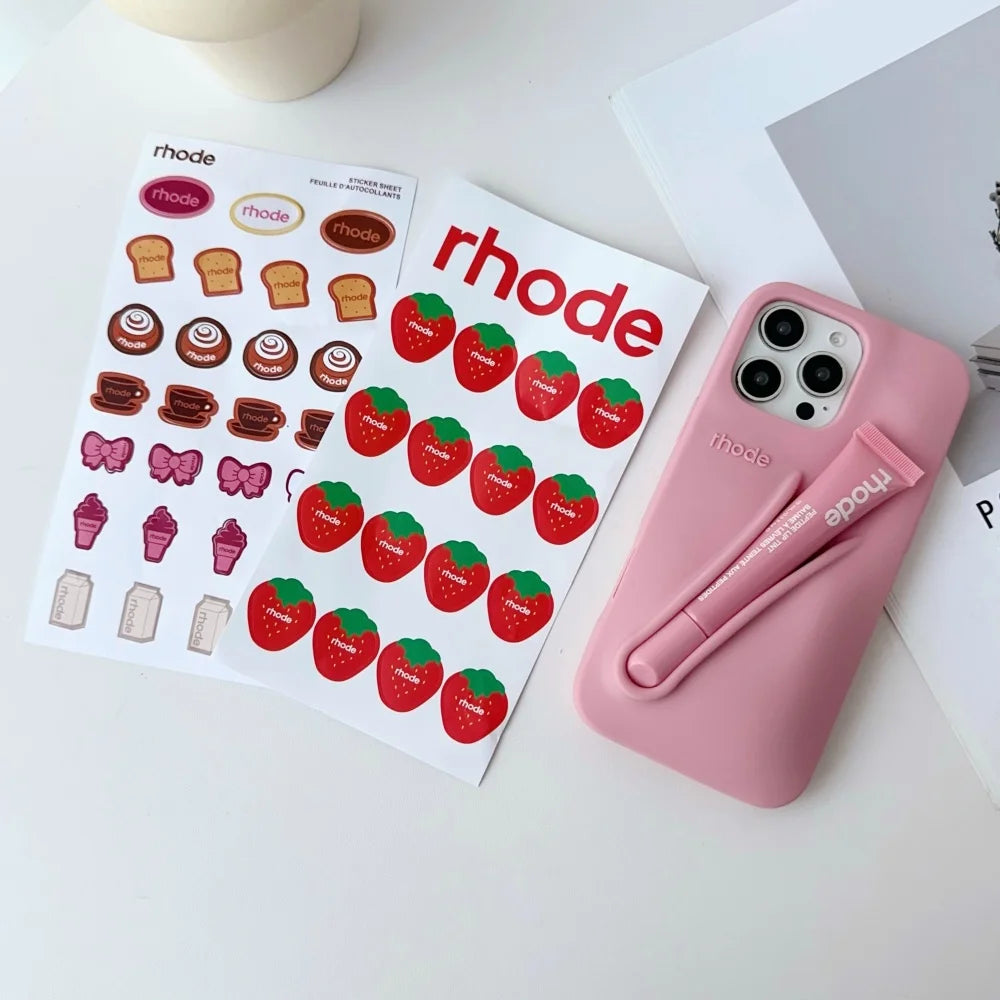 Coque Rhode lip iPhone avec autocollants