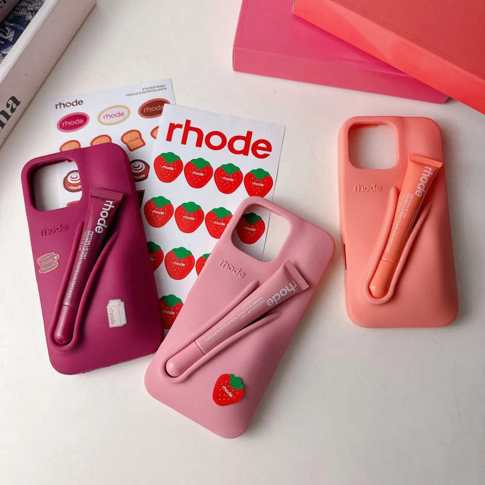 Coque Rhode lip iPhone avec autocollants