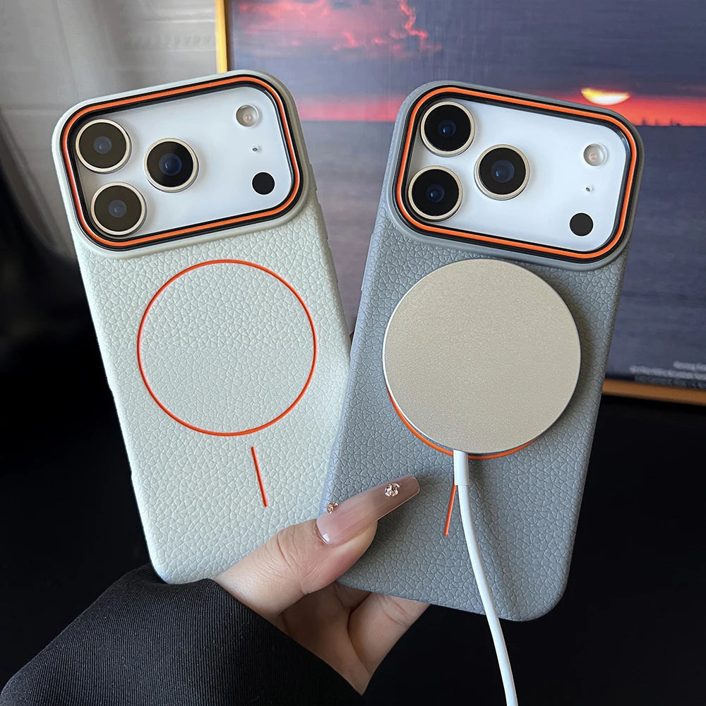 Coque cuir magnetic Magsafe iPhone