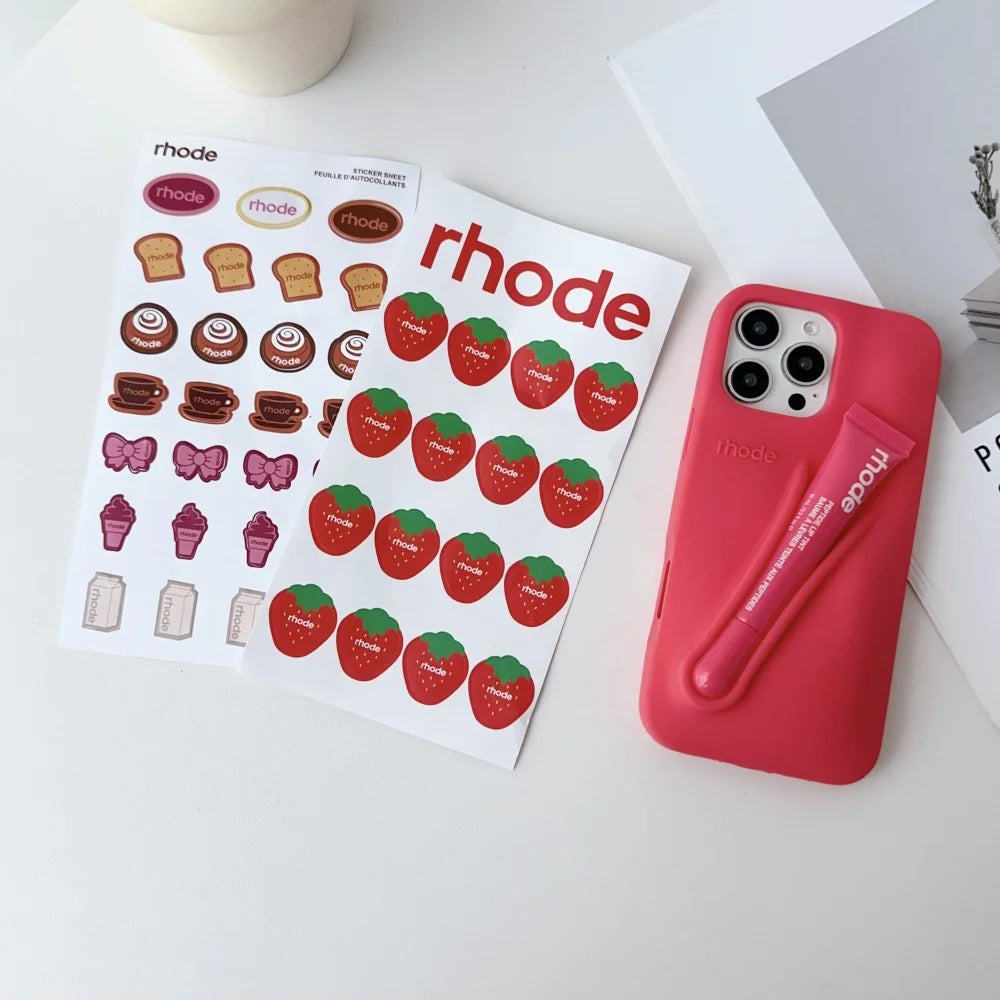 Coque Rhode lip iPhone avec autocollants