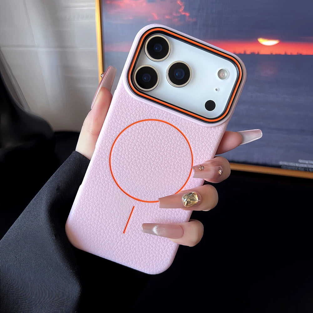 Coque cuir magnetic Magsafe iPhone